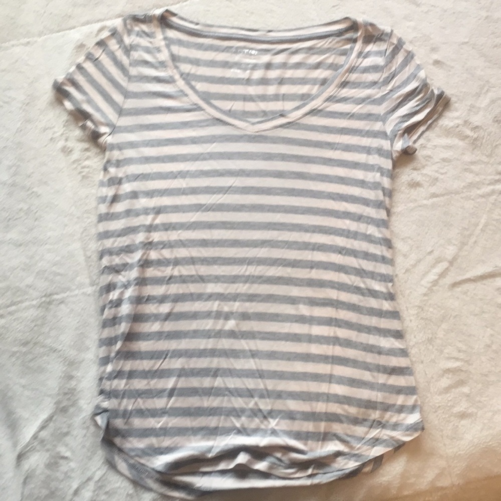 Light Pink & Gray Striped Top